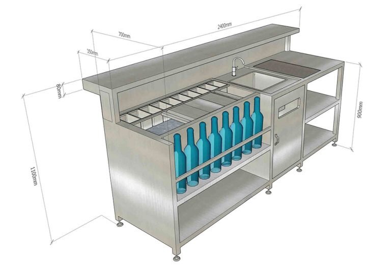 Quầy bar inox nhà hàng cao cấp